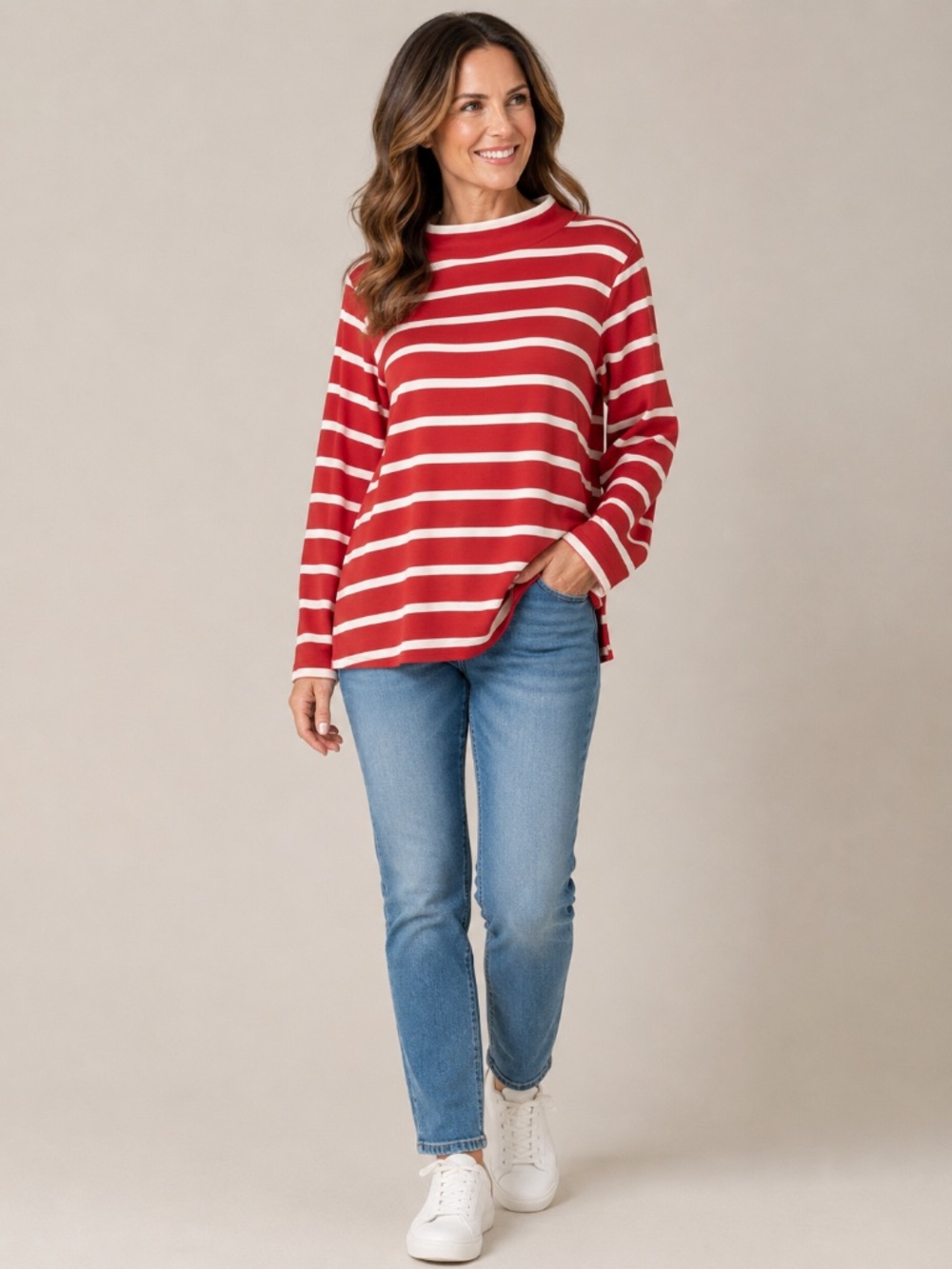 Martha Stewart Signature Coral Stripe Modal Blend Tunic Top XL NWOT - Picture 16 of 16